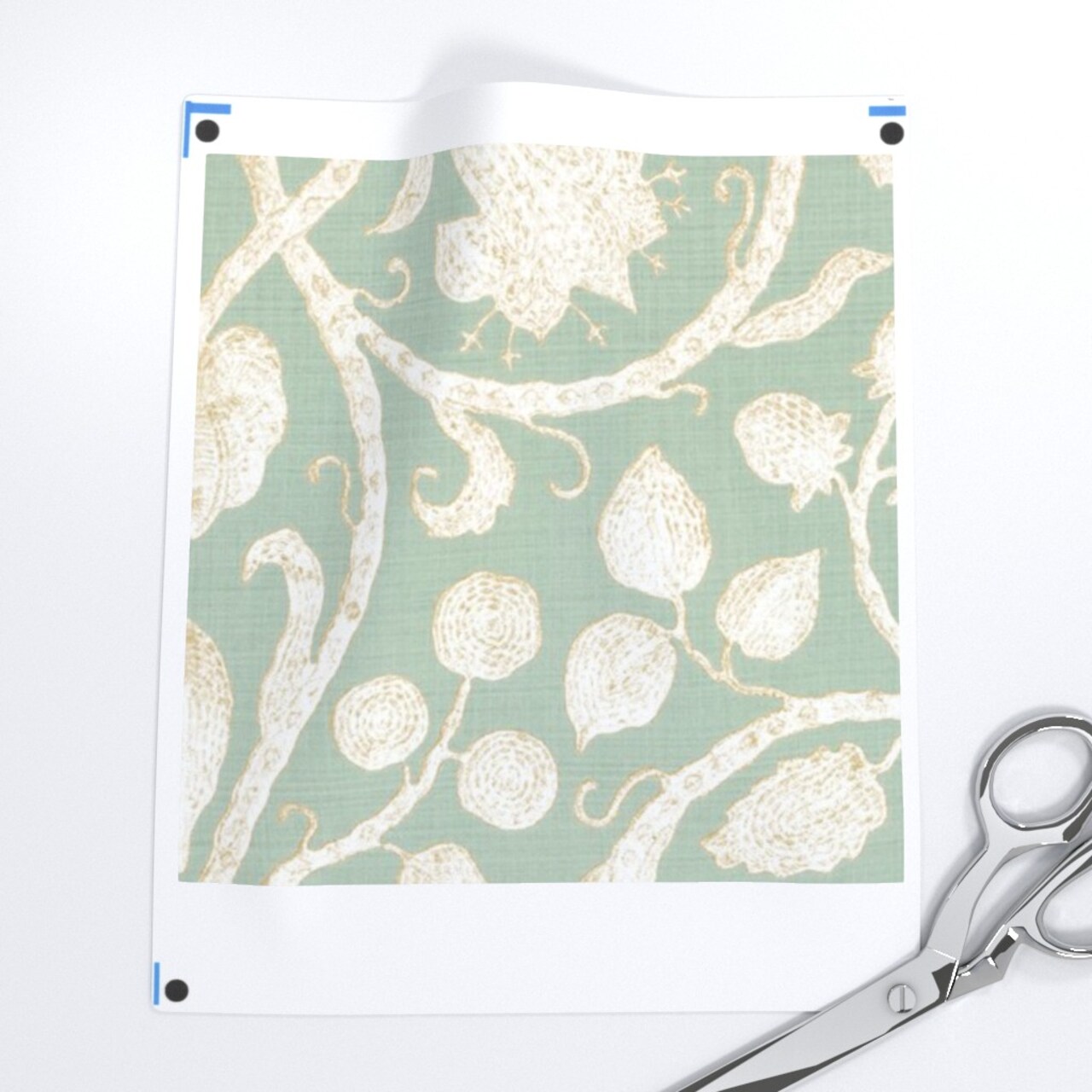 Mint Damask Floral Garden Victorian Arts And Crafts French Botanical Green Aqua Gray Custom Removable Wallpaper by Spoonflower Peel & Stick Wallpaper 2FT Wide